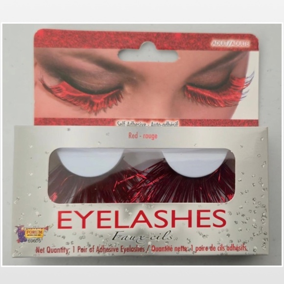 New Forum Eyelashes Faux-cils Red Halloween Devil Accessory NWT - Picture 1 of 12